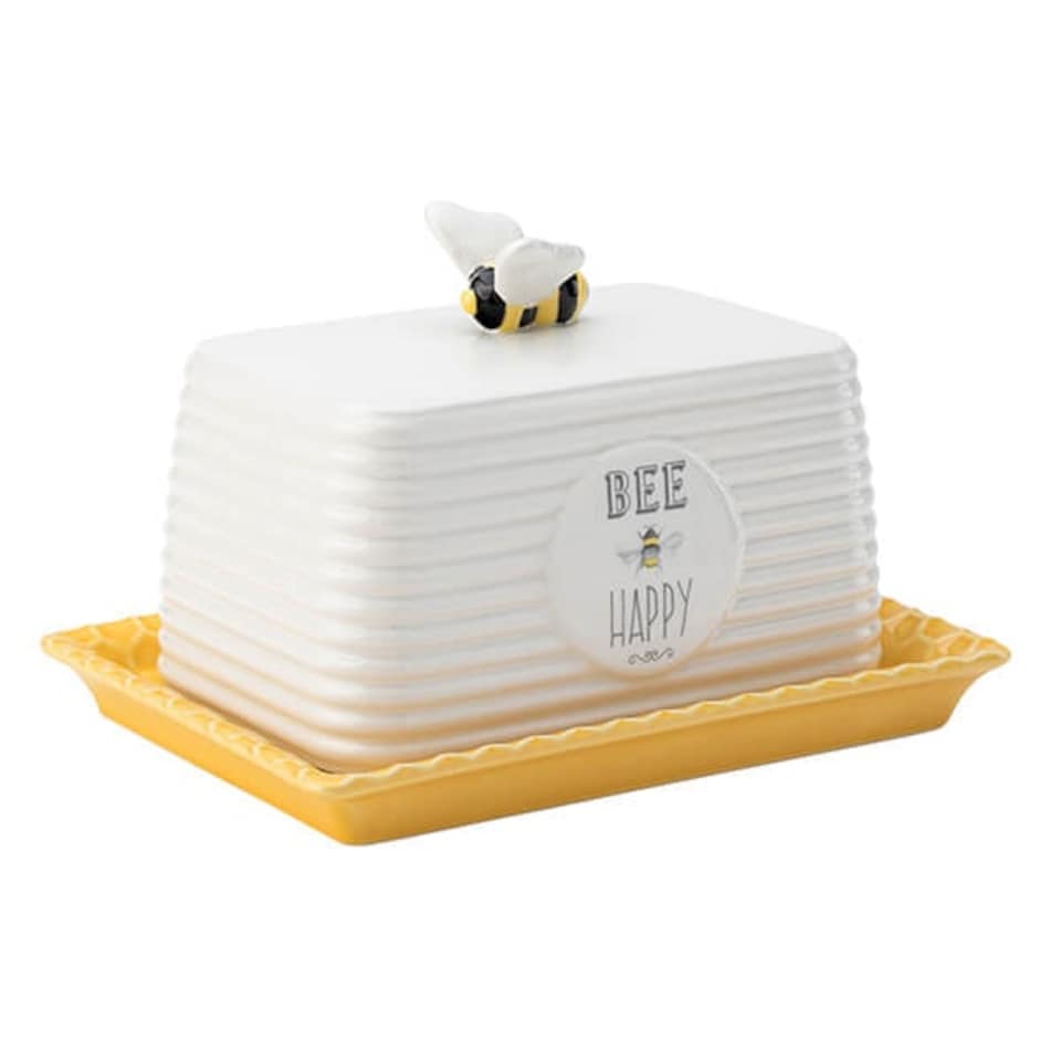 image 1 of English Tableware Company Bee Happy Butter Dish