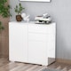 image 2 of HOMCOM High Gloss Frame Sideboard, Side Cabinet, Push-Open Design with 2 Drawer for Living Room, Bedroom, White