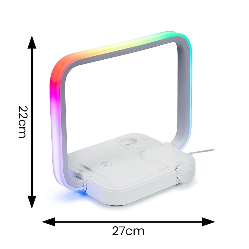 image 1 of ValueLights White 3-in-1 Wireless Charging Pad with Colour Changing Light