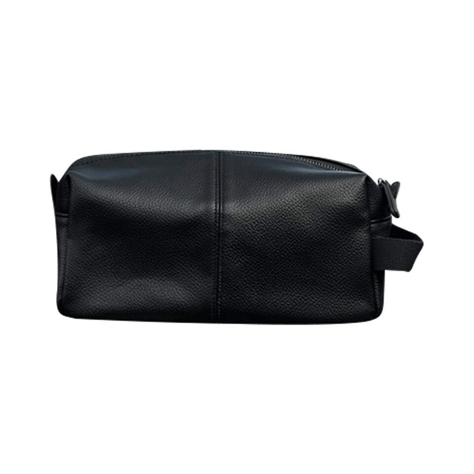 image 1 of Quadra NuHide Faux Leather Washbag - Black - One Size Black
