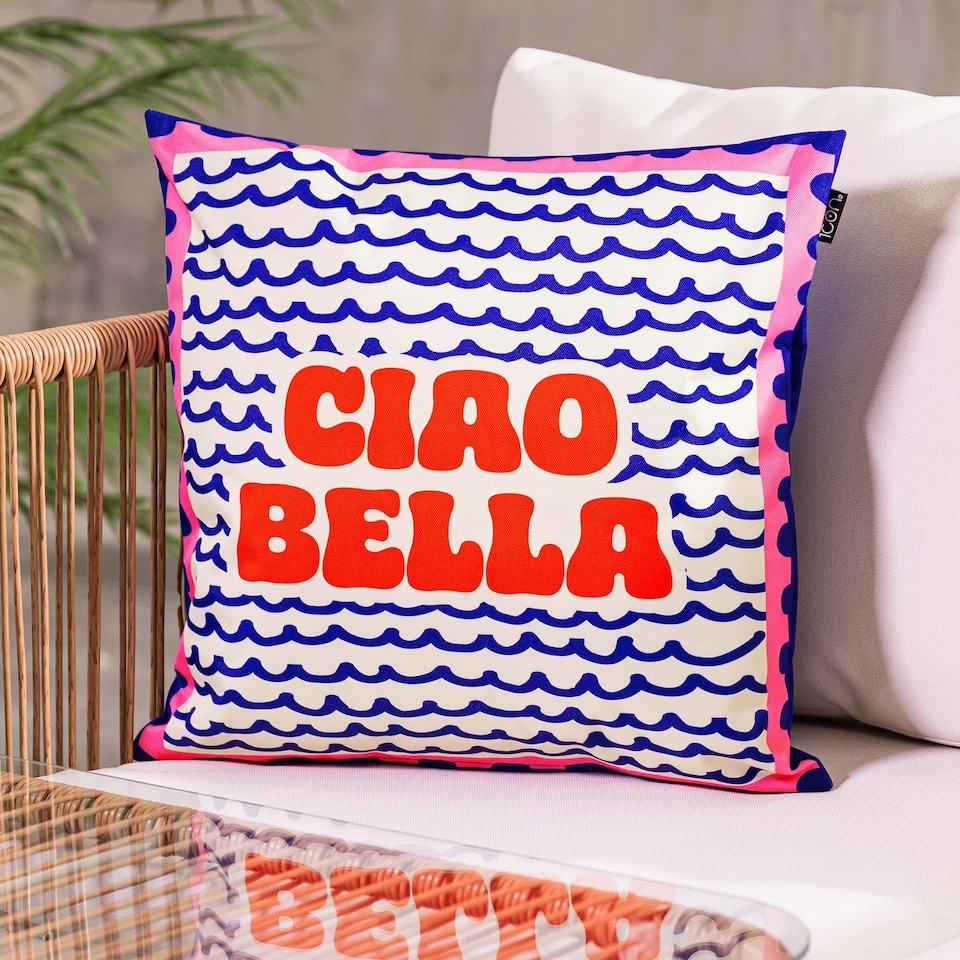 image 1 of Cushion 43x43cm Ciao Bella Print