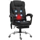 image 1 of Vinsetto Office Chair with 6 Point Massage and Back Heat, Microfibre Desk Chair with Footrest Adjustable Height and Swivel Wheels, Back Reclining, Full Black