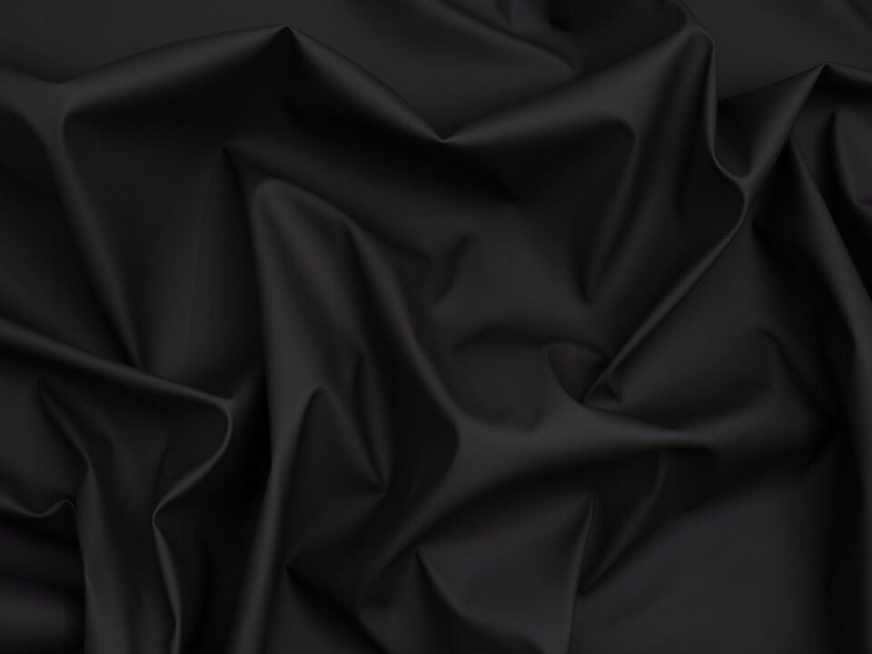 Minerva Core Range Black Waterproof Rubber PVC Vinyl Fabric for Bag Making, Dressmaking, Upholstery, 137cm / 53" Wide - per metre