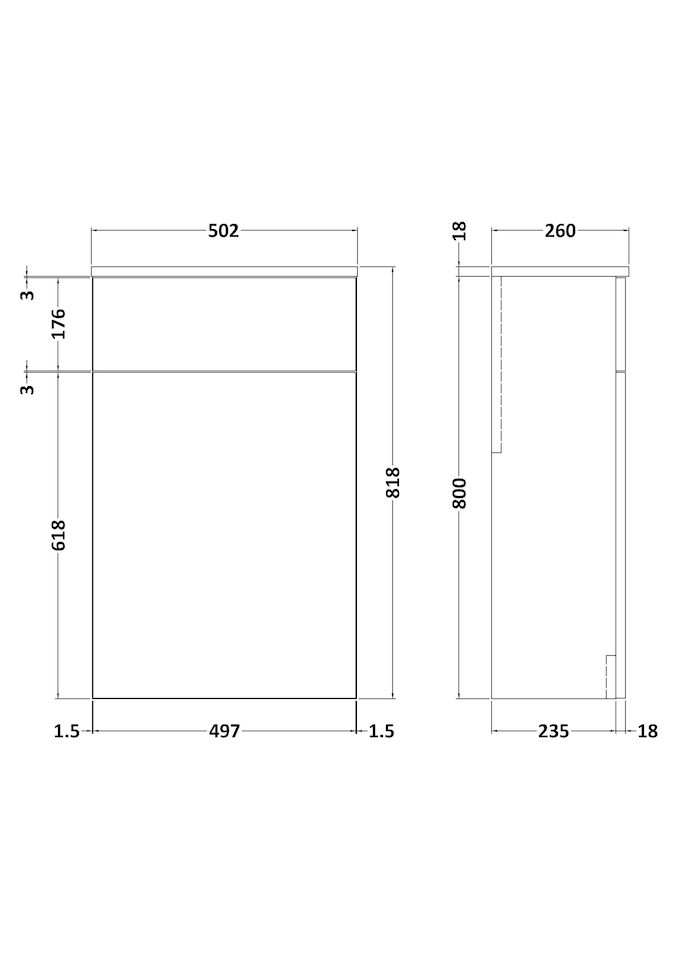 image 1 of Balterley Contemporary Compact Bathroom Rectangular WC Toilet Unit | Brown | Solace Oak | 1