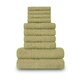 image 1 of VELVETIO 10 Piece Towel Bale Set Toronto Stripe Pattern - 100% Cotton, 450 GSM Cream | Mocha