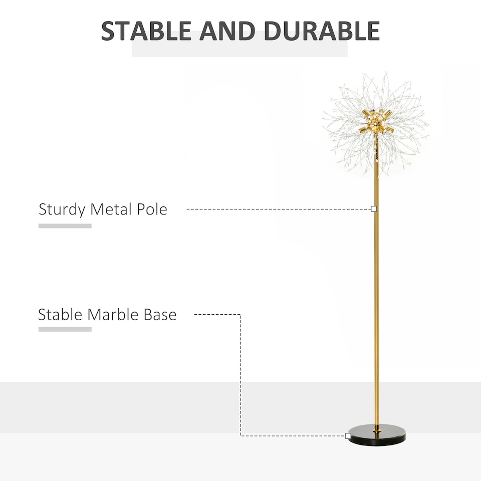 image 1 of HOMCOM Modern Floor Lamp with Dandelion-like Lampshade for Bedroom