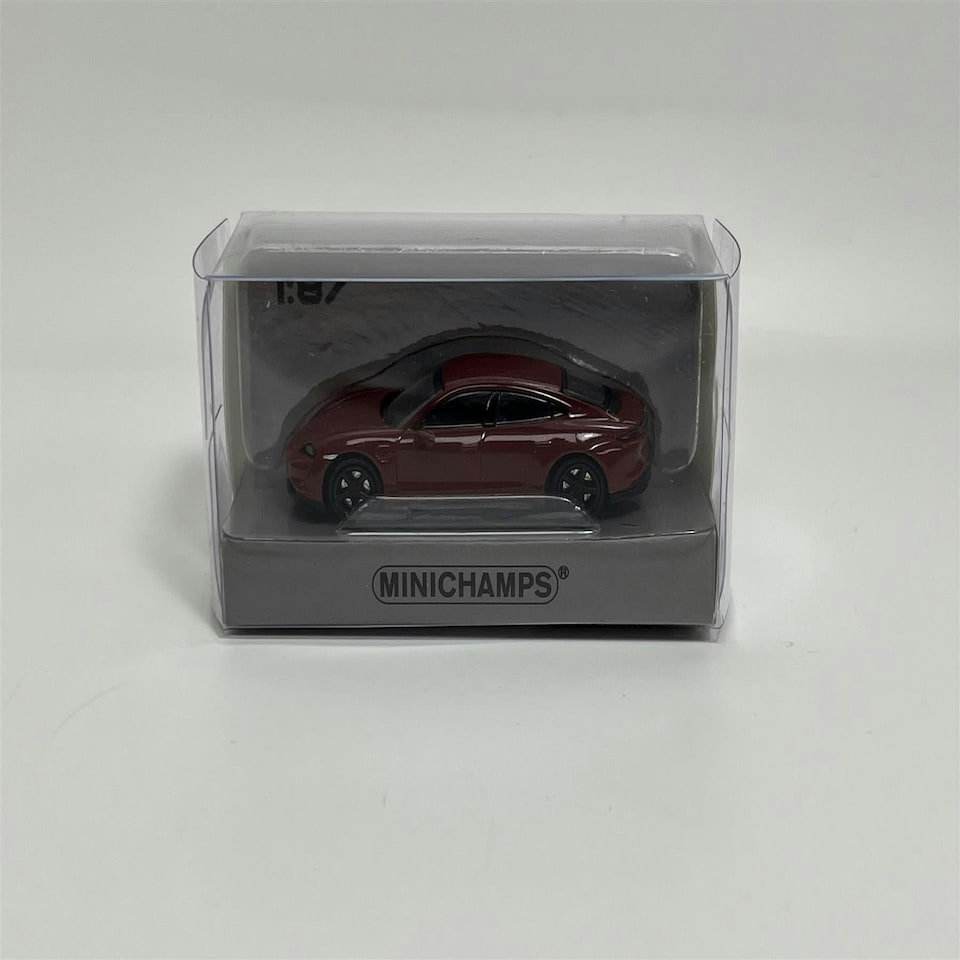 image 1 of Porsche Taycan Turbo S 2019 Dark Red 1:87 Minichamps 870068404
