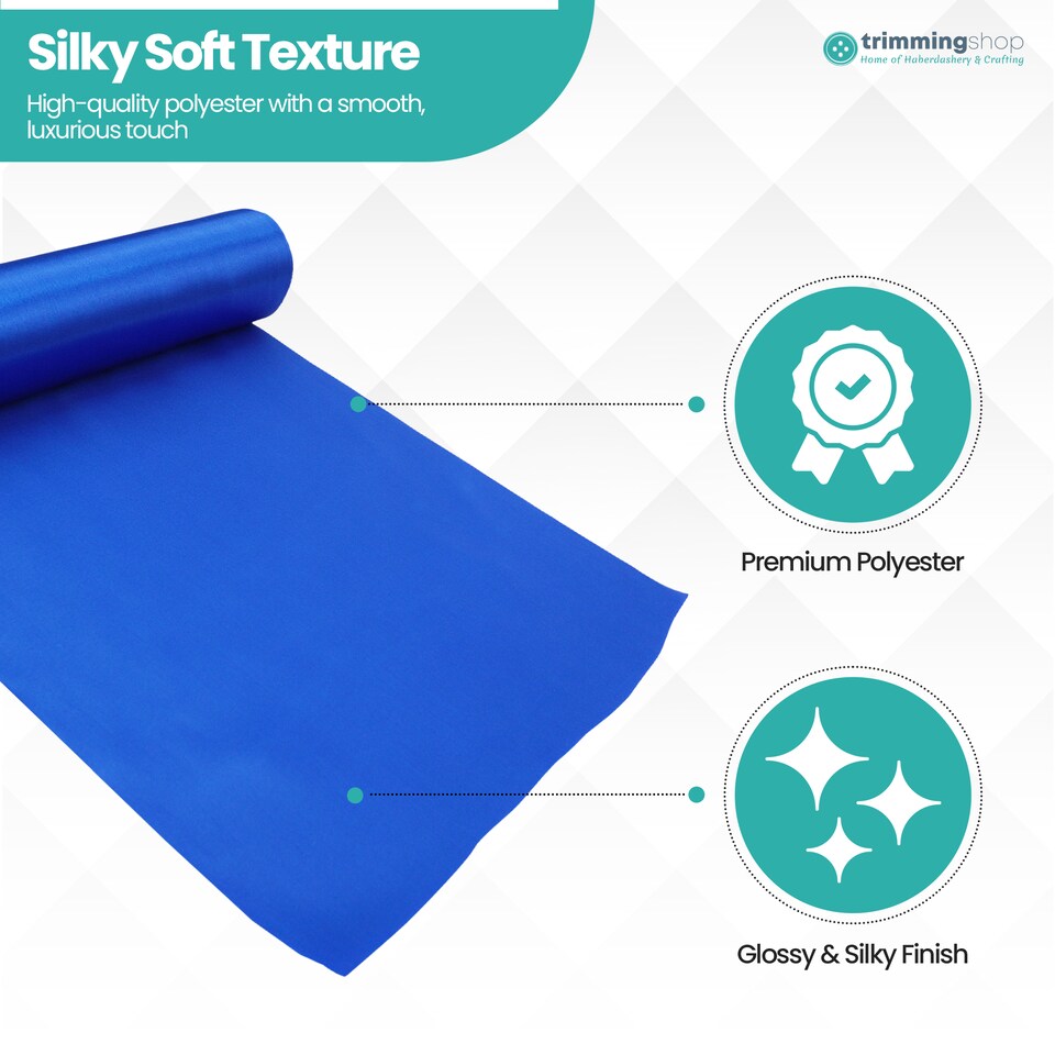 image 1 of Satin Fabric Roll, Silky & Shiny, Soft Polyester Roll - 29cm x 20m