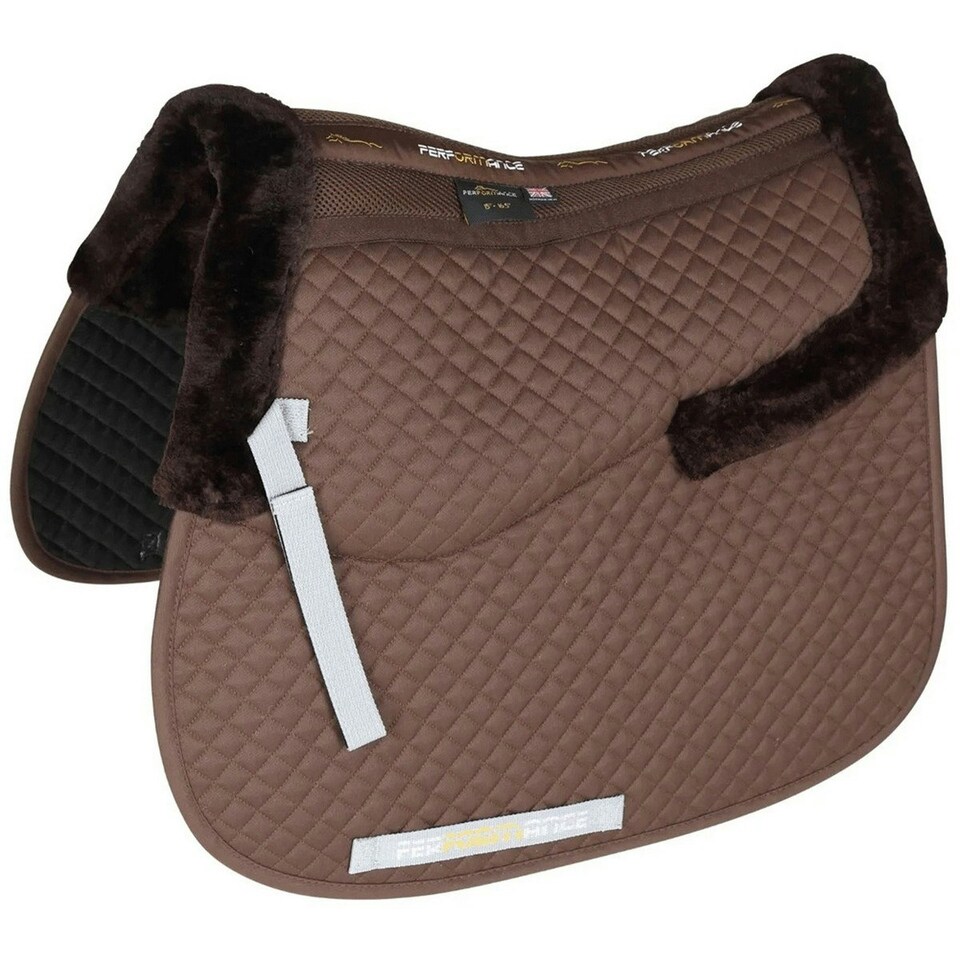Performance Half Lined Horse Saddlecloth - Brown - 17in - 18in