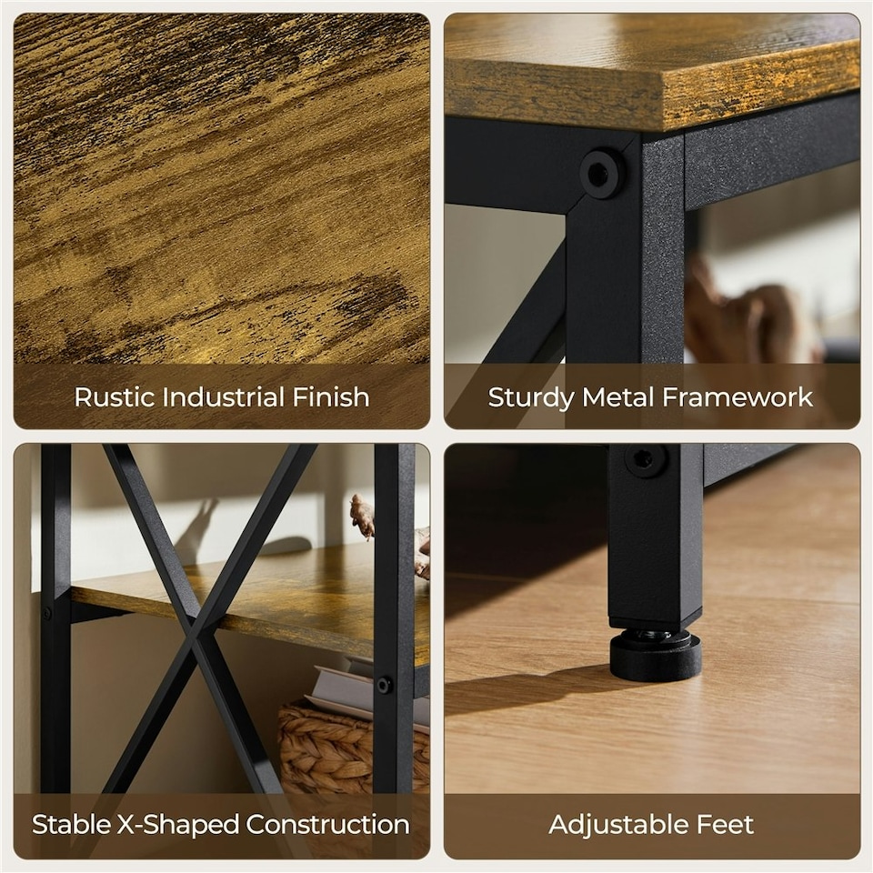 image 1 of Yaheetech Industrial 3-Layer Shelved TV Stand