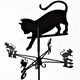image 1 of Traditional Weathervane Cat Chasing Mouse - Steel - L39 x W39 x H80 cm - Black