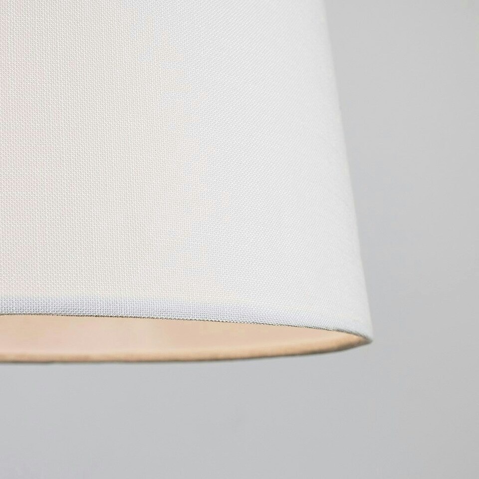image 1 of ValueLights Modern Tapered White Faux Linen Ceiling Pendant Table Lamp Light Shade