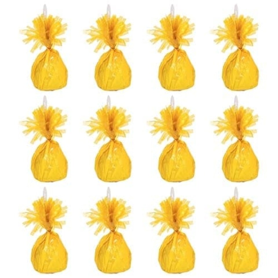 image 1 of Yellow Foil Balloon Weights - Pack of 12