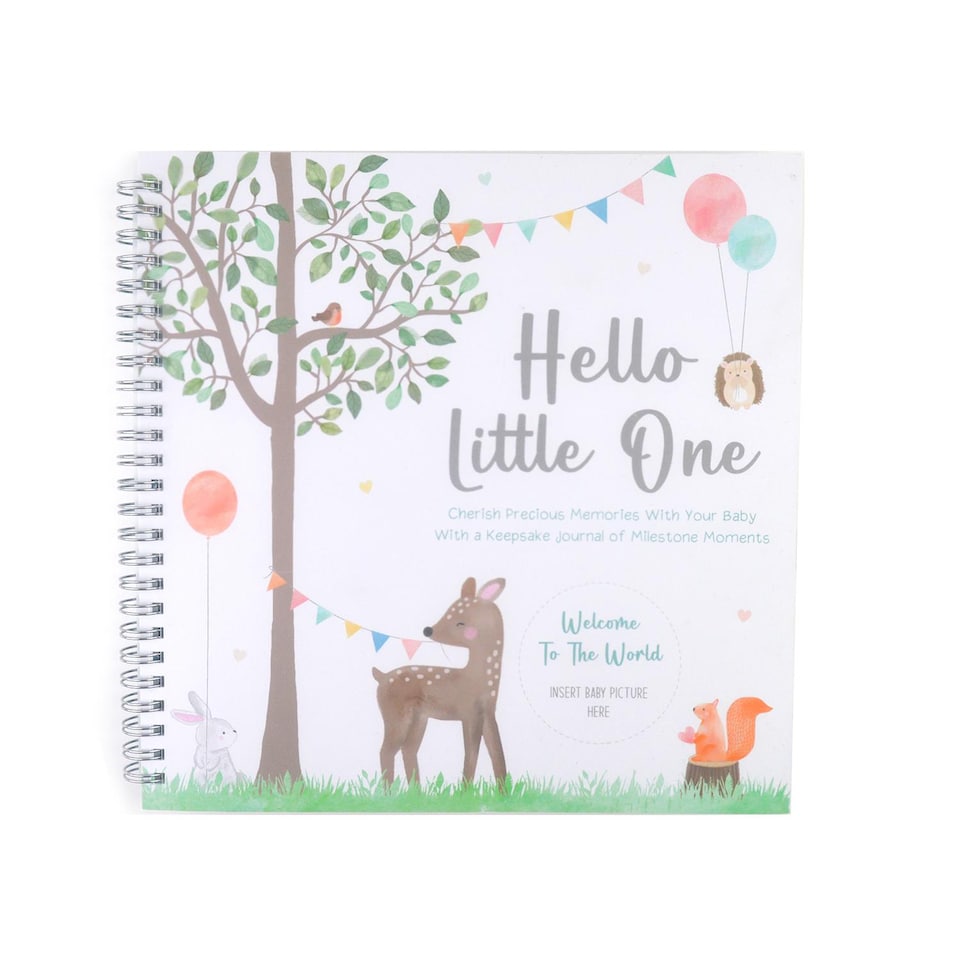 image 1 of Baby Keepsake Journal Milestone Memory Record Book Photo Album Newborn Christening Gift
