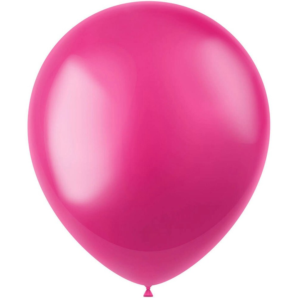 image 1 of Globos Latex Plain Balloons (Pack of 100) - Fuchsia - 9in