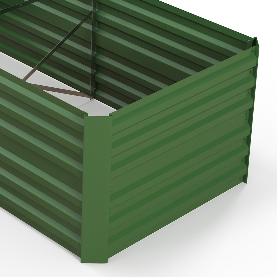 image 1 of (180 x 90 x 59 cm, Green) Outsunny Galvanised Raised Bed for Garden