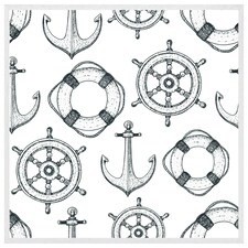 Anchor & wheel (Picture Frame) White | XS
