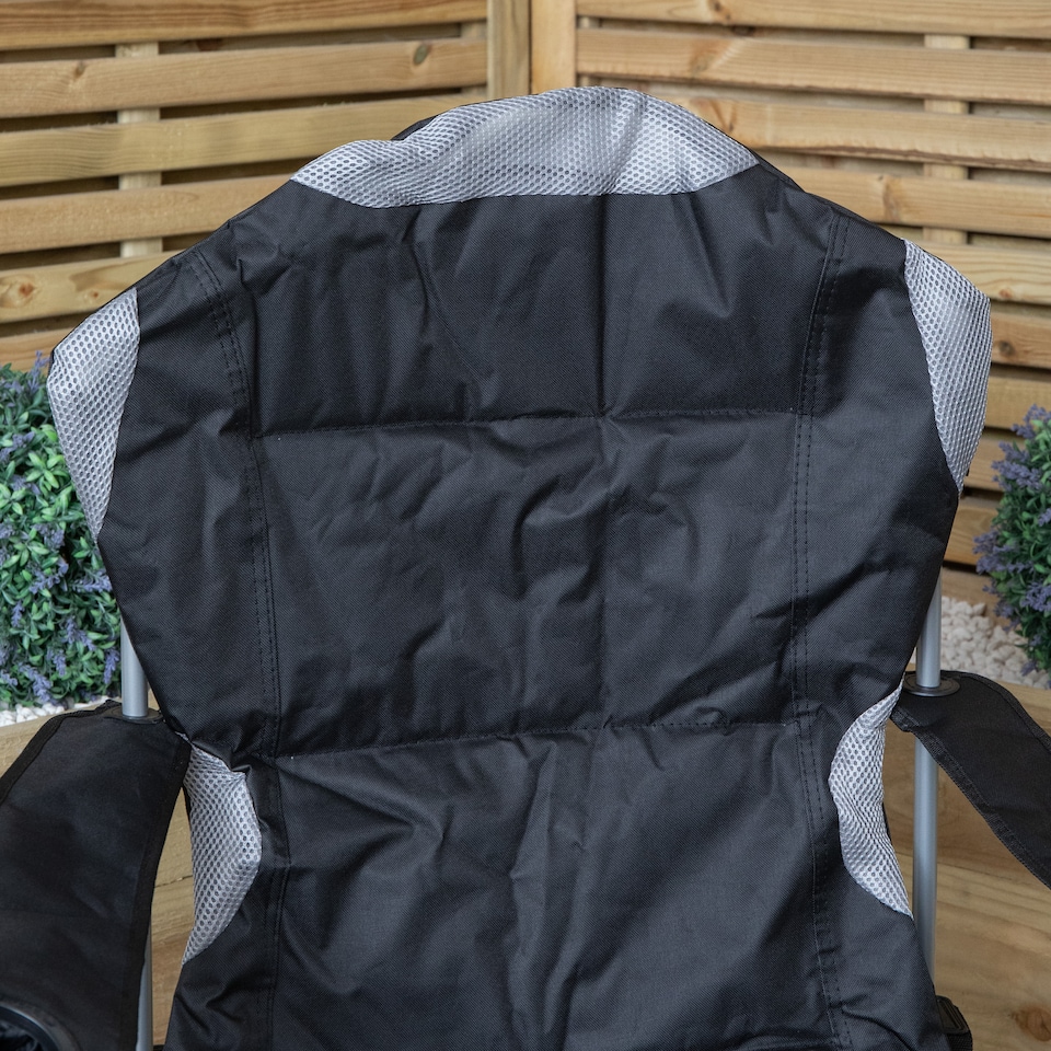 image 1 of Luxury Padded High Back Folding Outdoor, Camping, Fishing Chair in Black