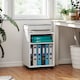 image 2 of HOMCOM 2-Tier Printer Stand with Storage and Wheels, White | White | White | 40W x 35D x 55.5H cm