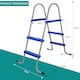 image 2 of 33 Inch Double-Sided Pool Step Ladder Metal Frame for Above-Ground Swimming Pools