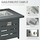 image 3 of Outsunny 4 Seater Garden Furniture Set with Gas Firepit Table, Grey