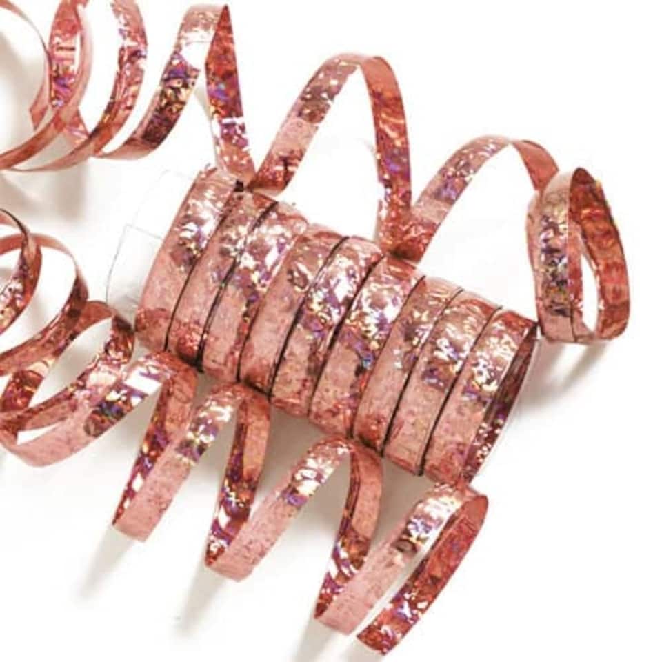 Holographic Rose Gold Streamer Serpentines - 10 Throws
