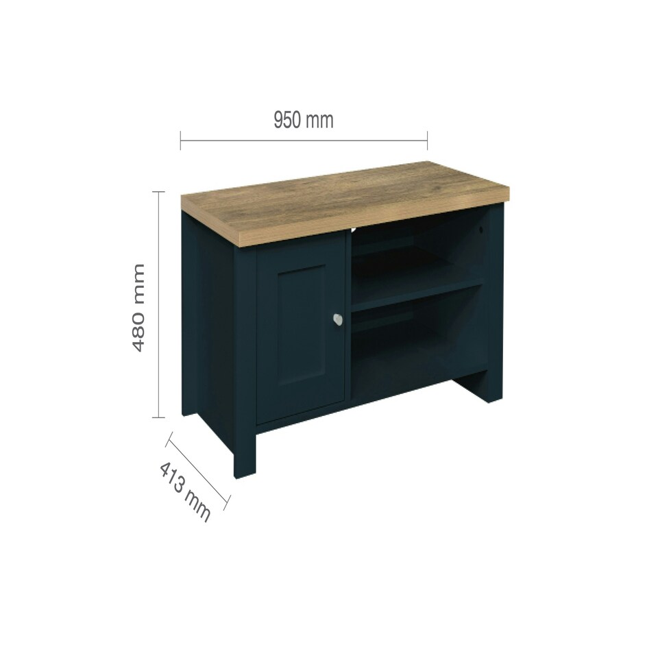 image 1 of Highgate Small TV Unit Navy Oak