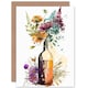 image 1 of Spring Wildflower Bouquet Wine Bottle Nature Birthday Card