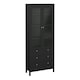 image 1 of Madrid China Cabinet 2 Glass Doors with 3 Drawers in Matt Black