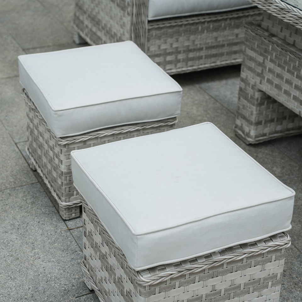 image 1 of Direct Wicker 8-Seater Premium Outdoor Garden Sofa Set with Rising Table | White | Five Plus Seater