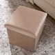 image 3 of OHS Matte Velvet Soft Foldable Cube Footstool Seat Storage Organiser Ottoman Cream | Natural
