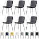image 1 of Set of 6 Teddy Faux Fur Stitched Design Dining Chairs Dark Grey Bella by MCC