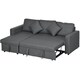 image 1 of HOMCOM Corner Sofa Bed with Storage, 3 Seater Pull Out Sofa Bed, Convertible L Shape Sofa Couch with Reversible Chaise Lounge for Living Room, Dark Grey