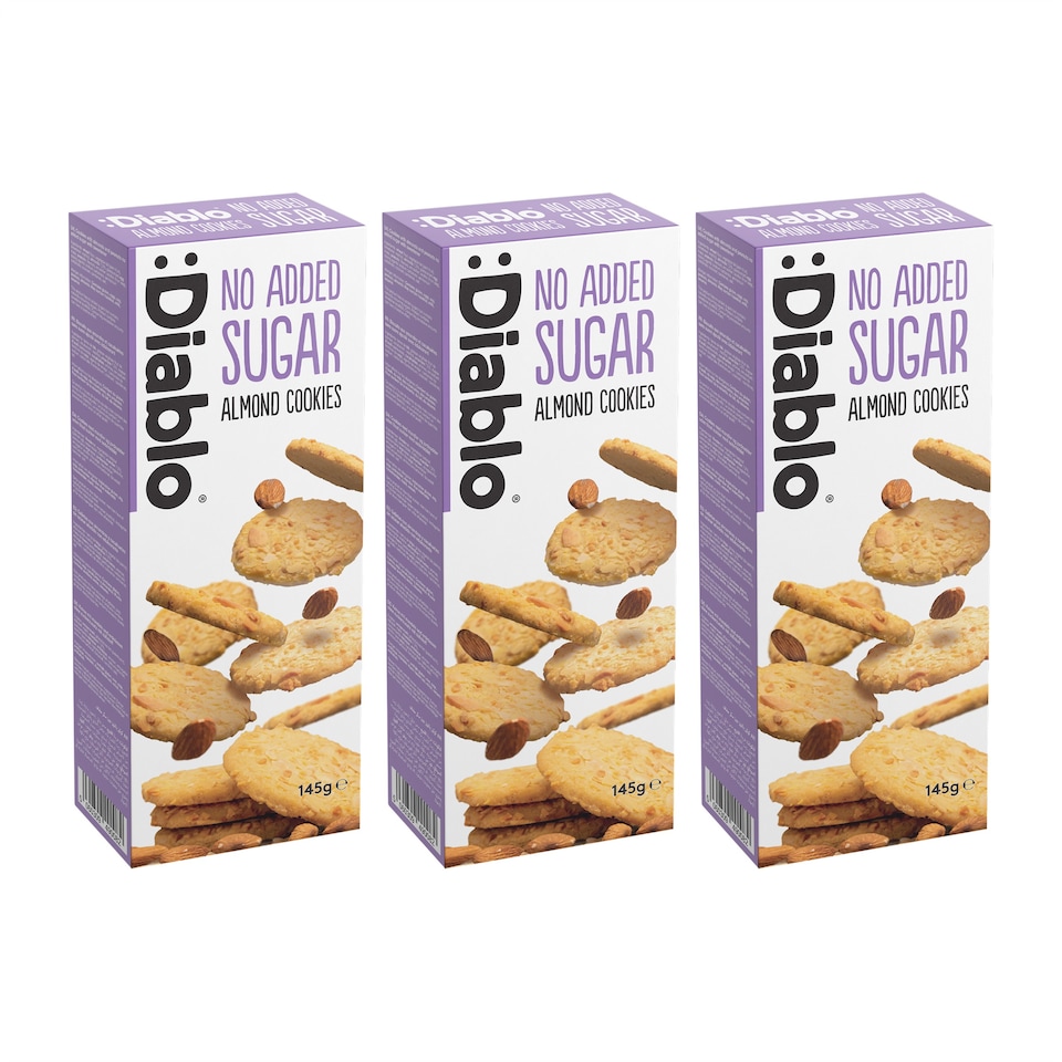 image 1 of Diablo No Added Sugar Almond Cookies 145g 3 Pack