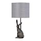 image 3 of Set of 2 Henrietta - Antique Gold Rabbit Table Lamps Grey Linen Shade | Gold | Antique gold resin and grey linen | 2