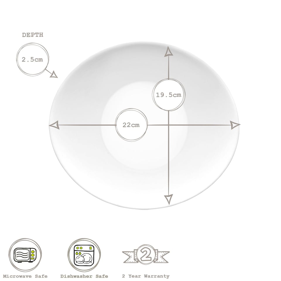 image 1 of Bormioli Rocco Prometeo Glass Dessert Plates - 24 x 19.5cm - White - Pack of 6 | White | White