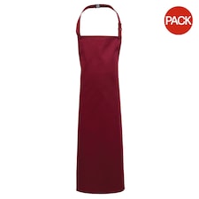 Premier Childrens/Kids Bib Apron (Pack of 2) - Burgundy - Infant