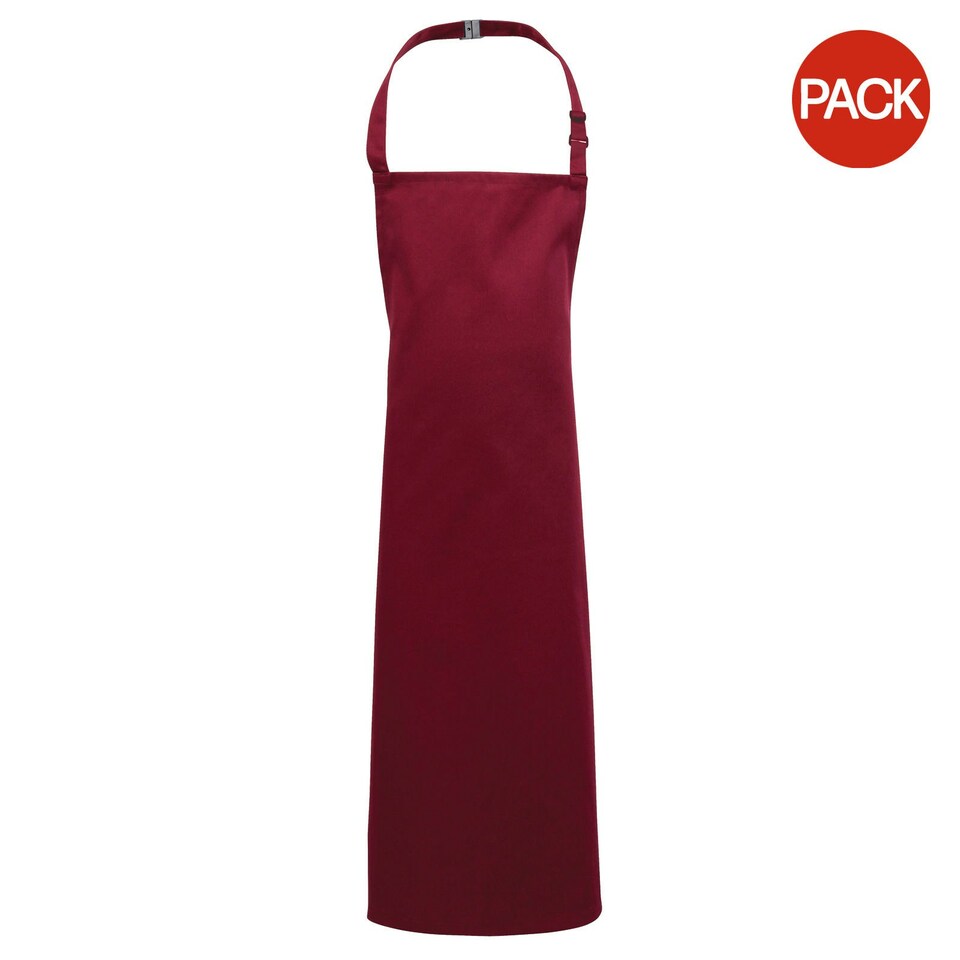 image 1 of Premier Childrens/Kids Bib Apron (Pack of 2) - Burgundy - Infant
