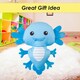 image 7 of Axolotl Soft Toy Cute Plushie Huggable Cuddly Stuffed Toy 20cm Blue