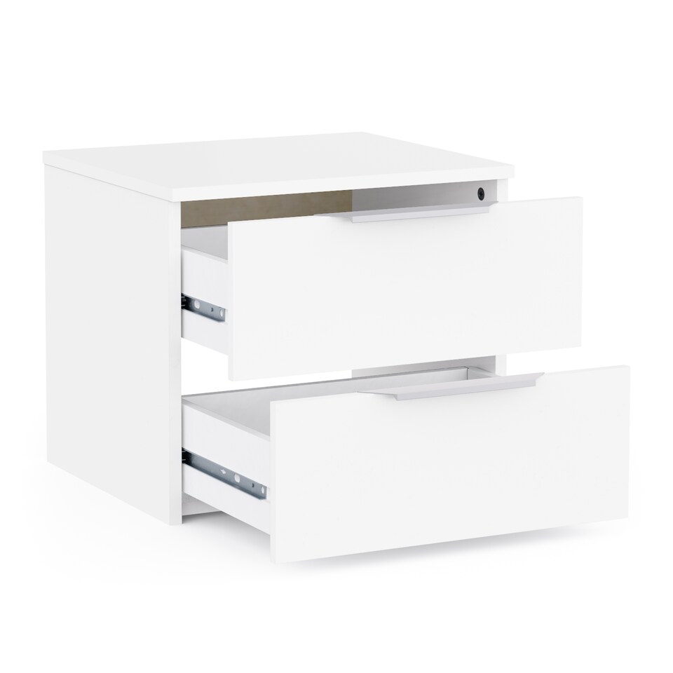 image 1 of FURNICOMP Chicago 2 Drawer Bedside Table - Matt White