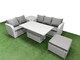 image 2 of Fimous 6 Seater PE Rattan Wicker Garden Furniture Patio Conservatory Sofa Set with Adjustable Lifting Dining or Coffee Table 3 Seater Sofa Love Sofa Big Footstool Side Table