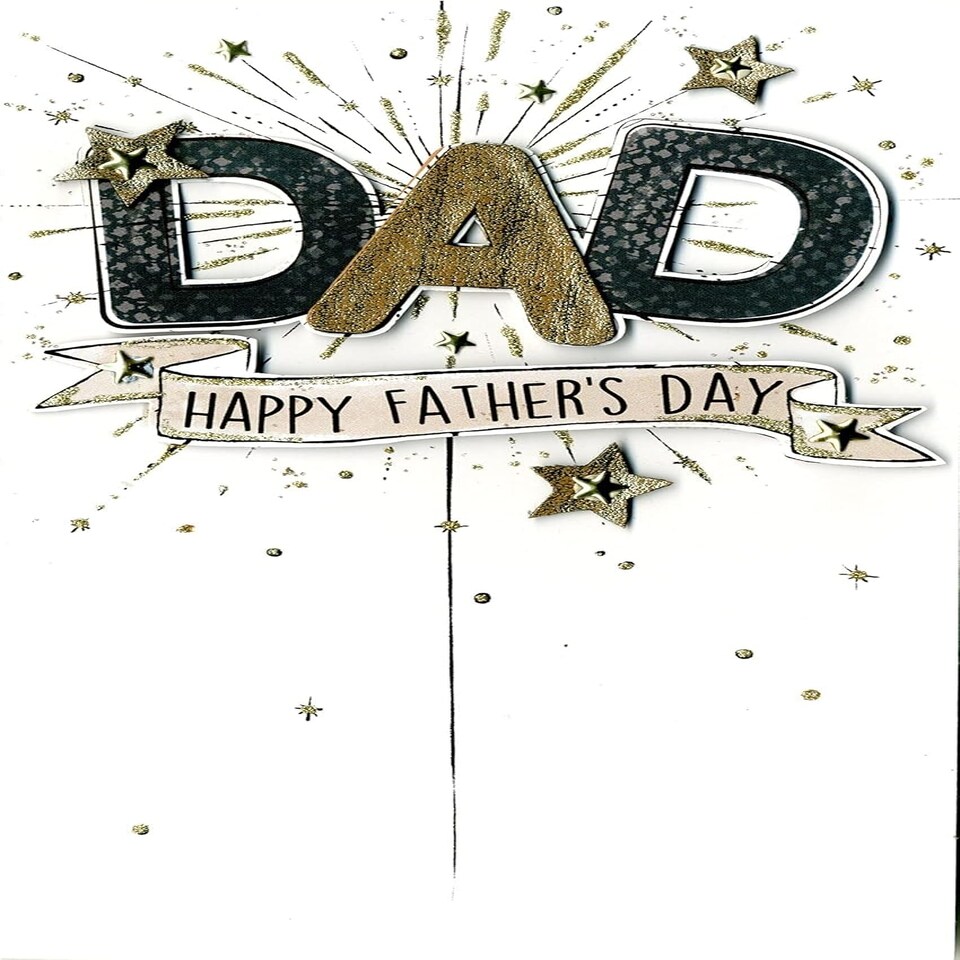 image 1 of Fireworks Design Dad Embellished Hand-finished Father's Day Card