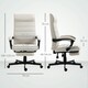 image 7 of Vinsetto High-Back Home Office Chair with Adjustable Height and Footrest, White