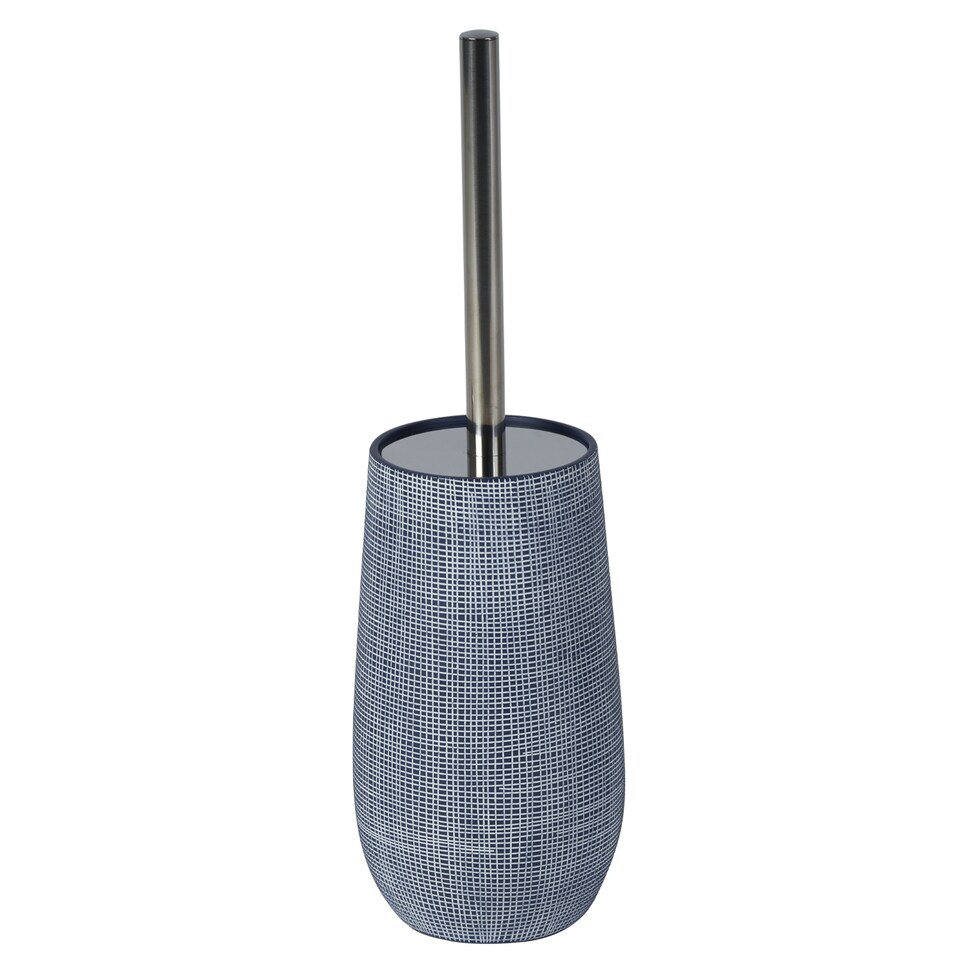 image 1 of Showerdrape Denim Blue Toilet Brush & Holder | Blue | 1