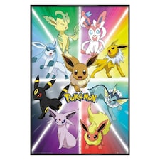 Gloss Black Framed Pokemon Eevee Evolution Maxi Poster Framed Poster
