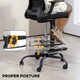 image 5 of HOMCOM Mesh Draughtsman Chair, Ergonomic Drafting Chair, Black Black