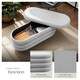 image 3 of Bench Altu - with velvet or boucle cover, padded, hallway storage Grey