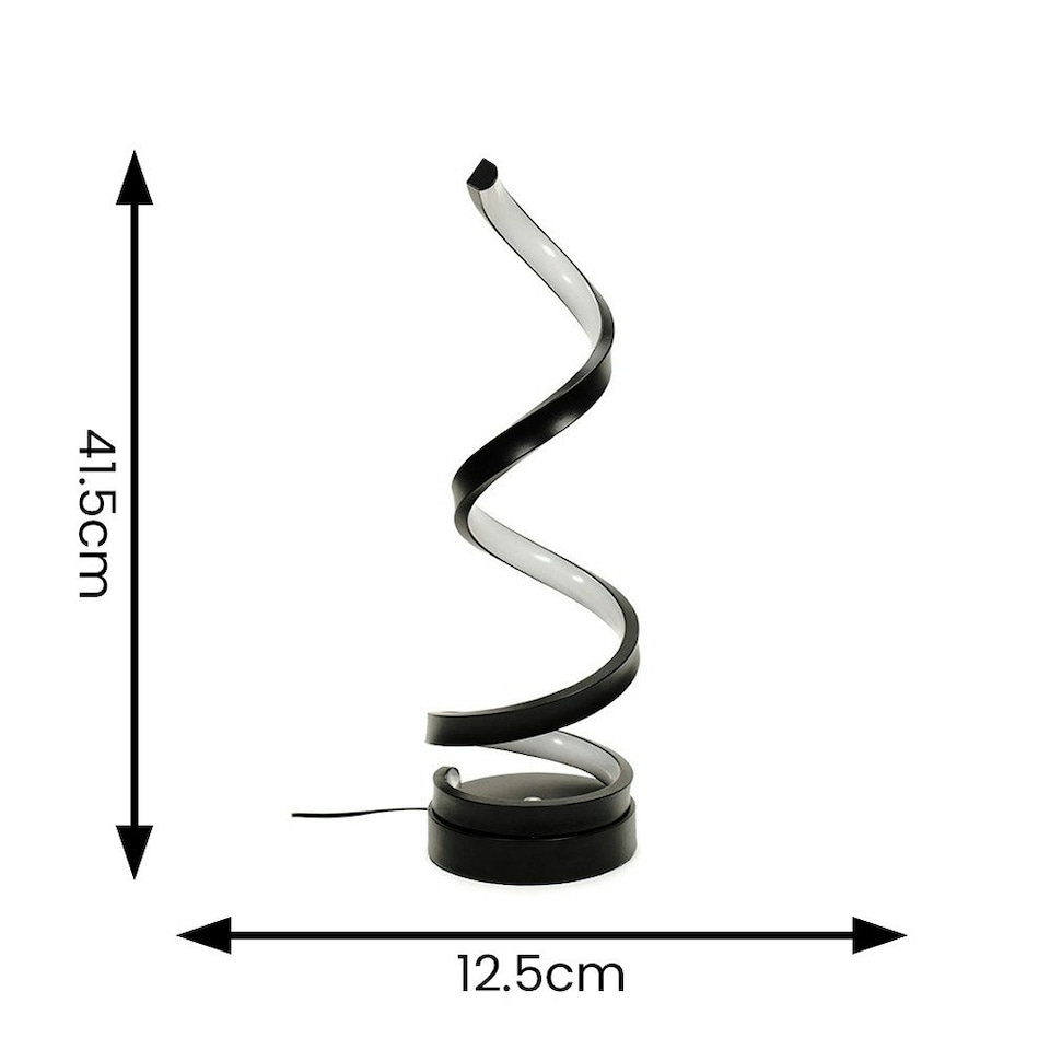 image 1 of ValueLights Infinity Black Single Twist Integrated LED Table Lamp Black