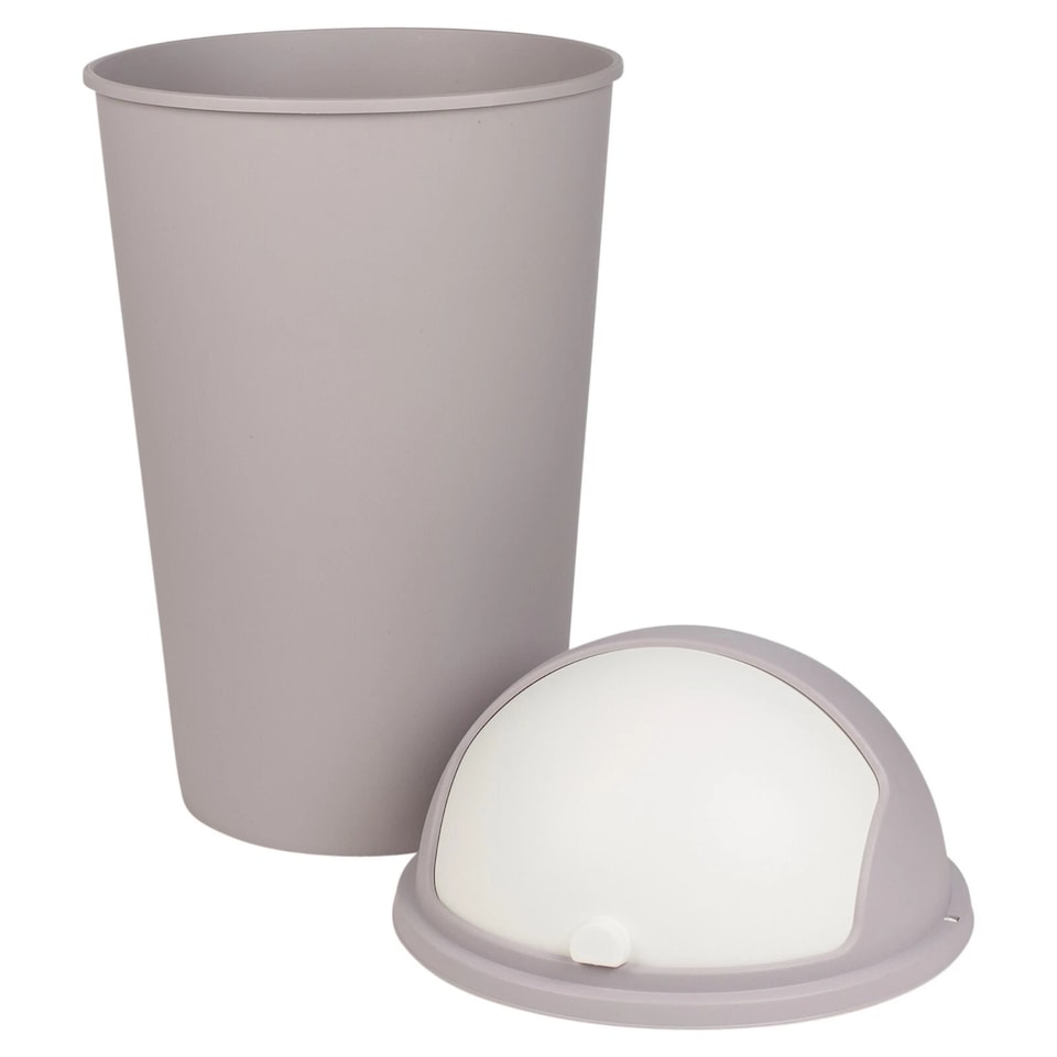 image 1 of 25Le Push Can Bin Swing Top Lid Kitchen Office Waste Garbage Rubbish | Grey | Grey | 25 Litre | 1