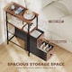 image 4 of HOMCOM Side Table, Narrow Bedside Table with Charging Station, 2 Drawers | Brown | Rustic Brown